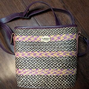 El Market Columbia Purole And Tan HandWoven Crossbody Bag Purse
